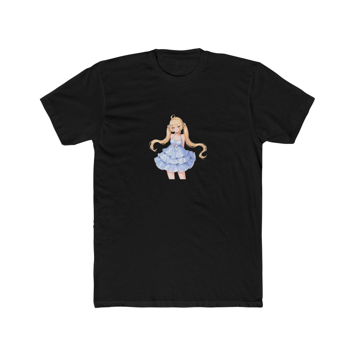 Kawaii Blonde Pigtails Sparkly Ruffle Dress T Shirt