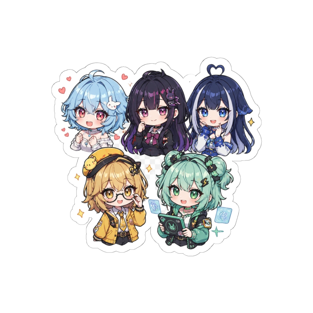 Indie Vtuber Bao Numi Shylily Sinder Dokibird Dooby Mint Cute Die-Cut Vinyl Sticker